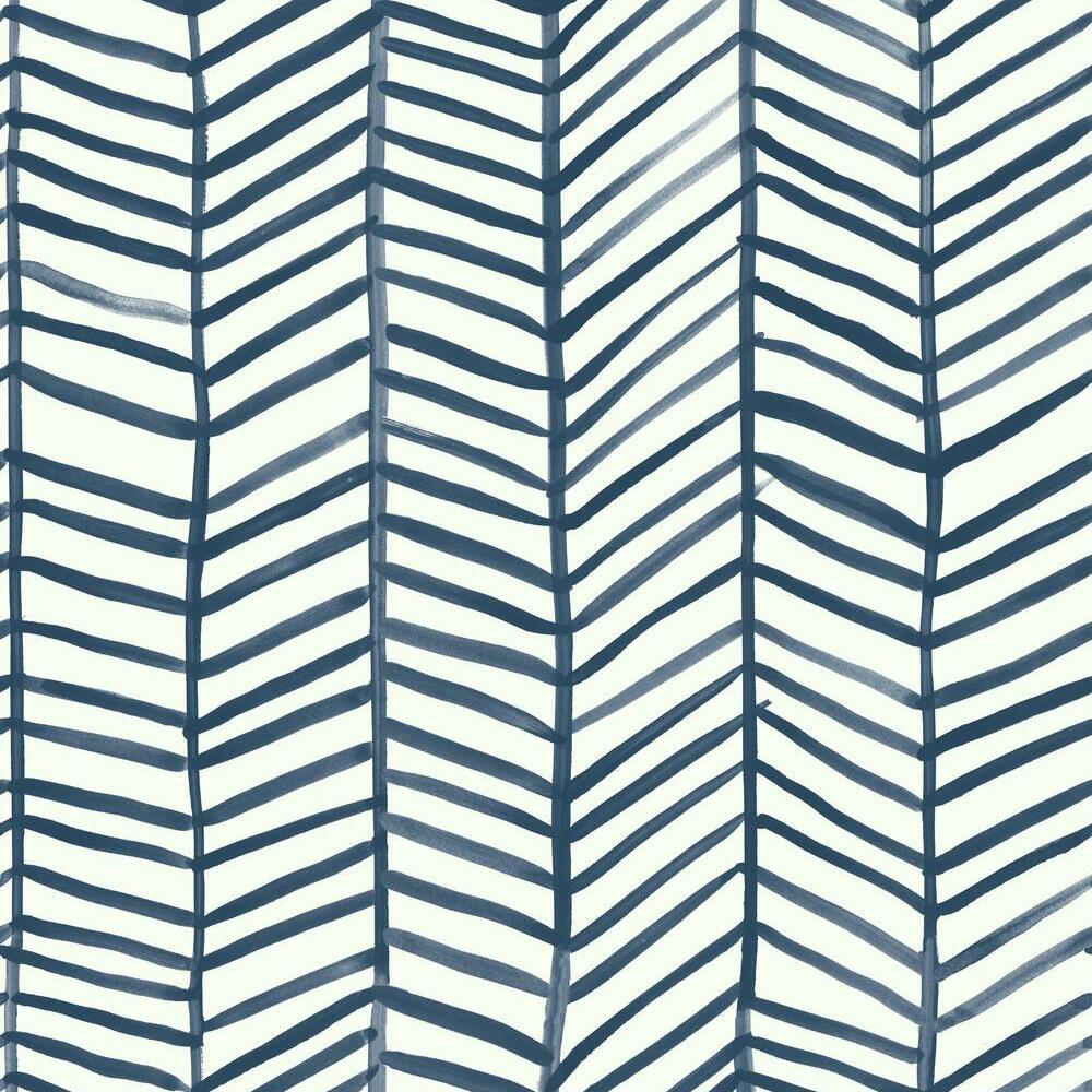 cat-coquillette-herringbone-peel-stick-wallpaper-navy-york-wallcoverings-rmk11646wp