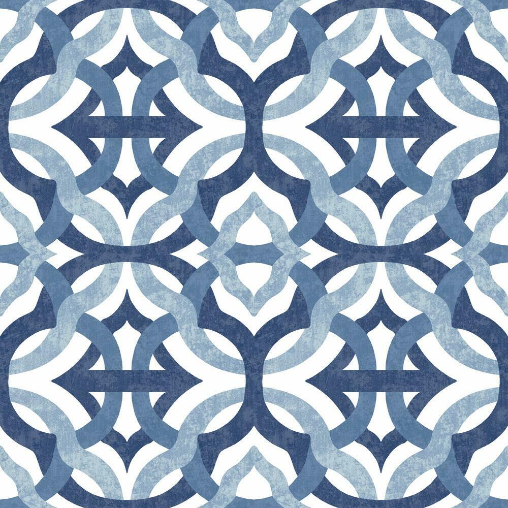 Waverly Tipton Peel and Stick Wallpaper - Blue - York Wallcoverings - RMK11866RL