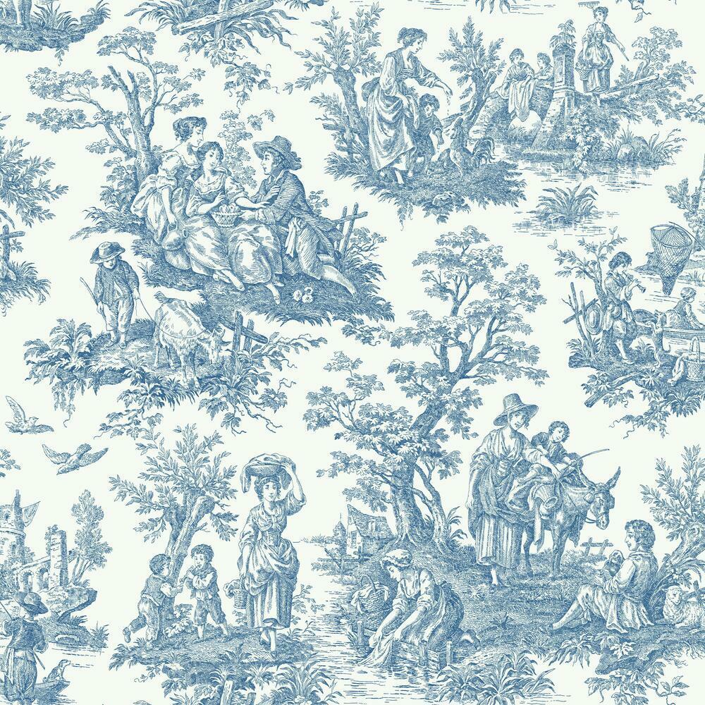 waverly-country-life-toile-peel-and-stick-wallpaper-blue-york-wallcoverings-rmk11868wp