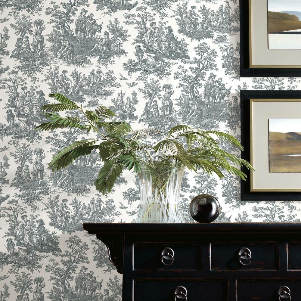 waverly-country-life-toile-peel-and-stick-wallpaper-grey-york-wallcoverings-rmk11869wp