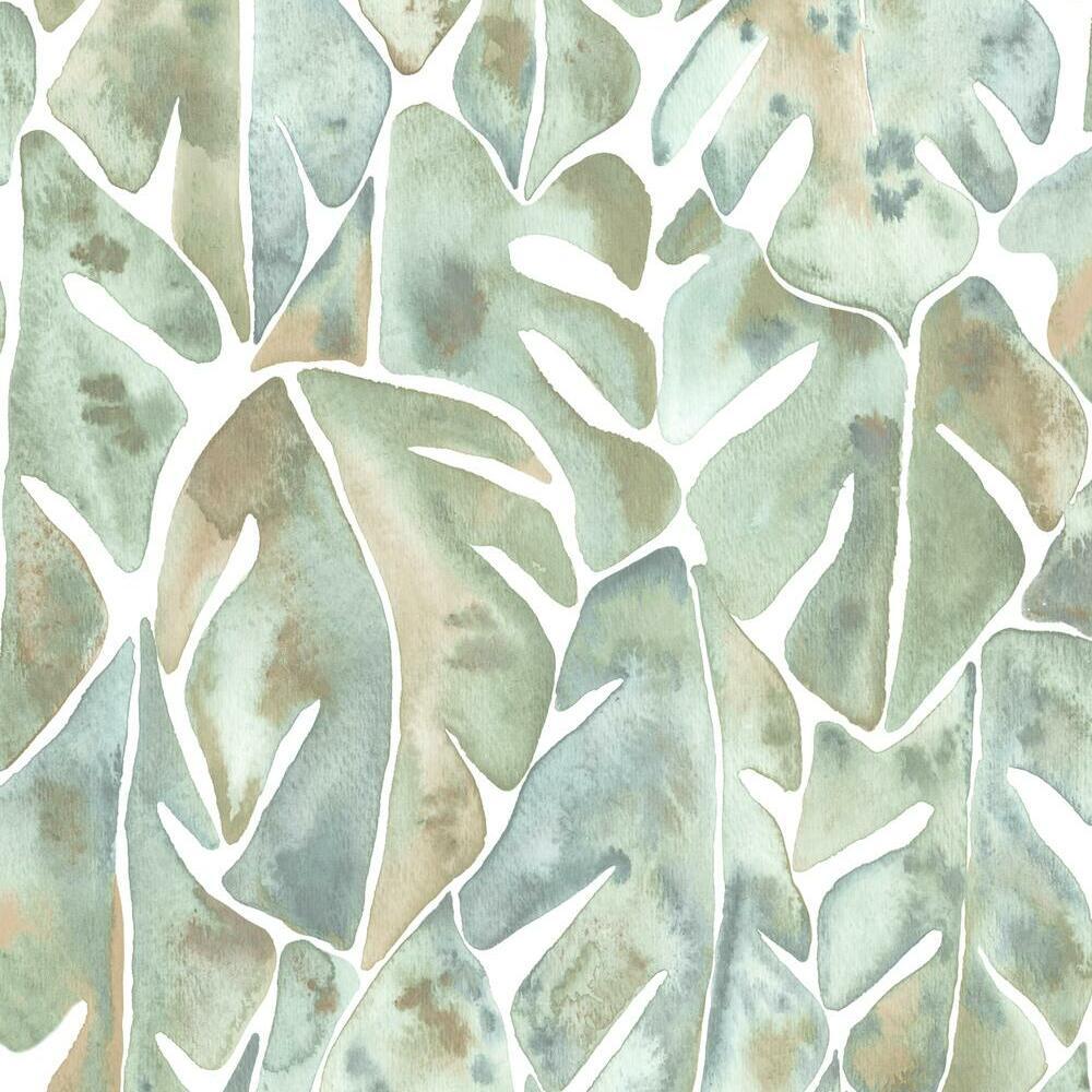 CatCoq Philodendron Peel and Stick Wallpaper - Pale Green - York Wallcoverings - RMK11907WP