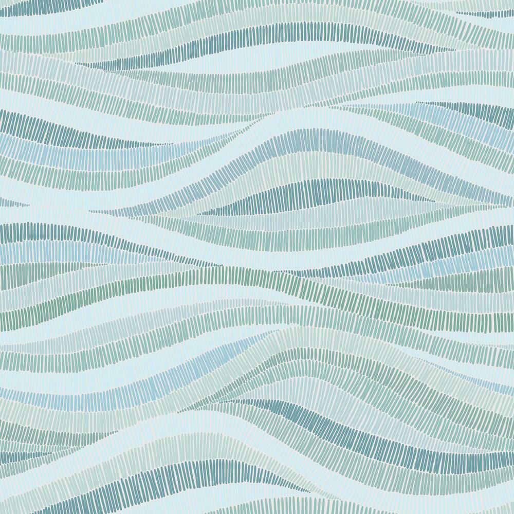 Mosaic Waves Peel & Stick Wallpaper - Blue - York Wallcoverings - RMK11943RL