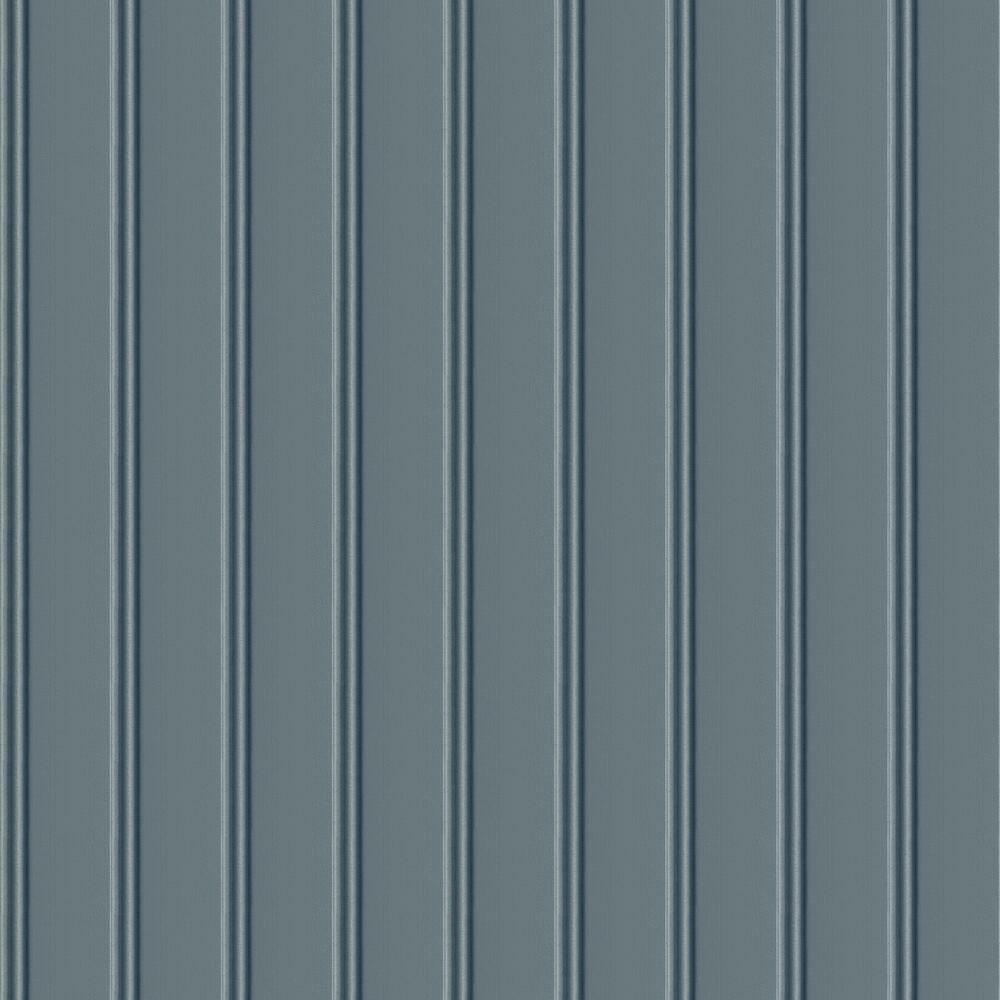 Beadboard Peel and Stick Wallpaper - Navy - York Wallcoverings - RMK11997WP