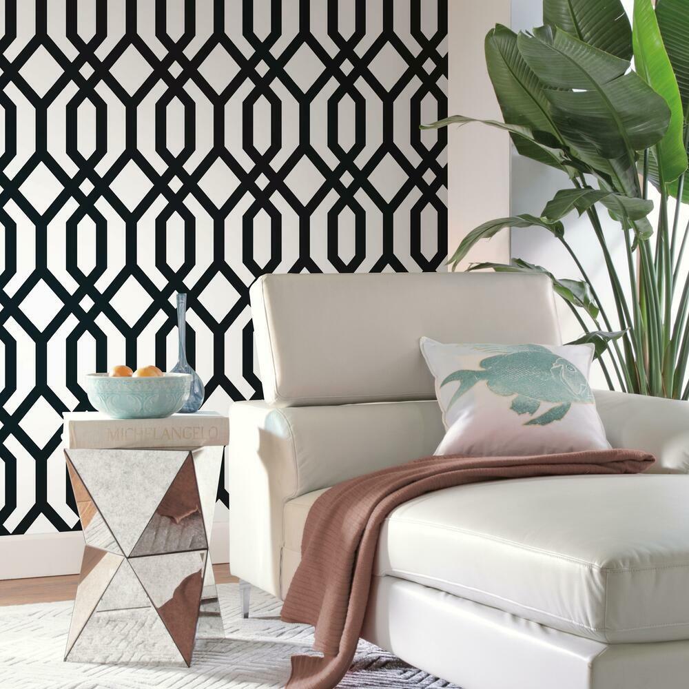 gazebo-lattice-peel-and-stick-wallpaper-black-york-wallcoverings-rmk12014wp