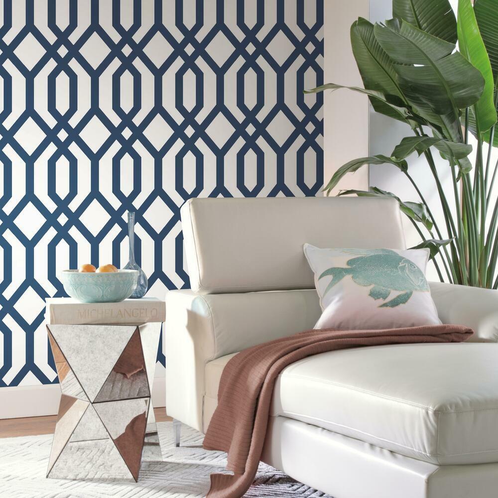 gazebo-lattice-peel-and-stick-wallpaper-navy-york-wallcoverings-rmk12015wp