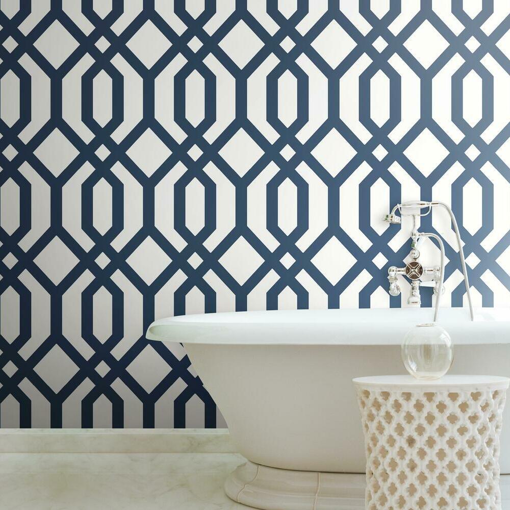 gazebo-lattice-peel-and-stick-wallpaper-navy-york-wallcoverings-rmk12015wp