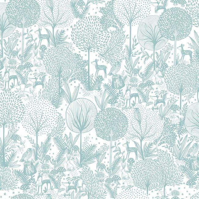 Forest Friends Peel & Stick Wallpaper - Teal - York Wallcoverings - RMK12074RL