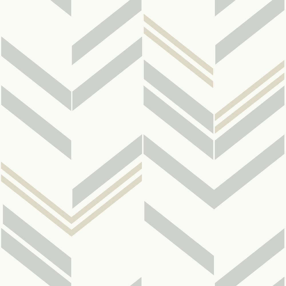 Chevron Stripe Peel and Stick Wallpaper - Gray - York Wallcoverings - RMK9004WP