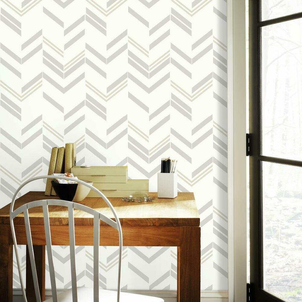 chevron-stripe-peel-and-stick-wallpaper-gray-york-wallcoverings-rmk9004wp