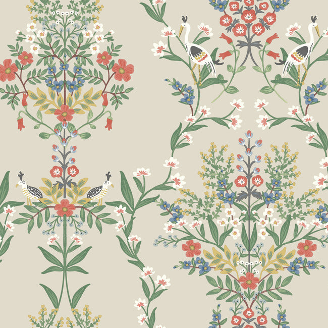 Luxembourg Wallpaper - Linen Multi - York Wallcoverings - RP7327