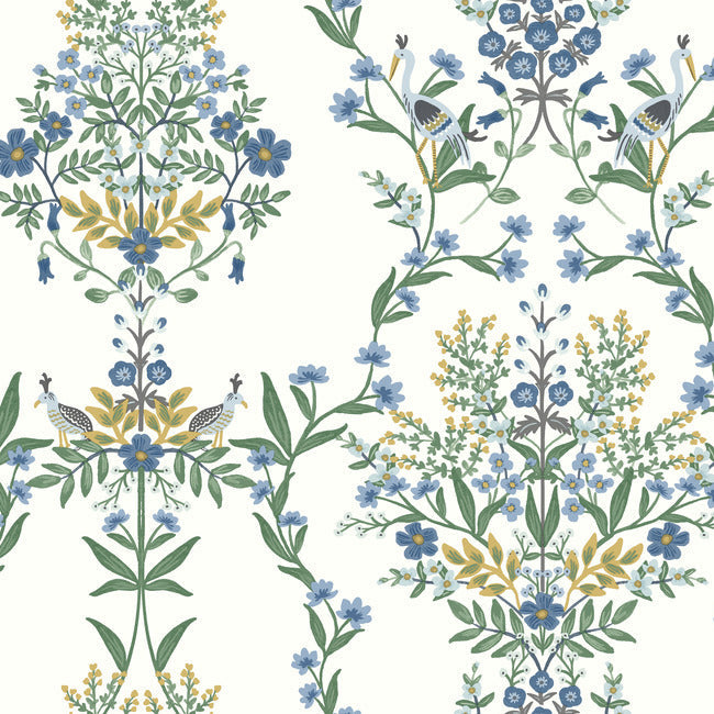 Luxembourg Wallpaper - Indigo - York Wallcoverings - RP7330