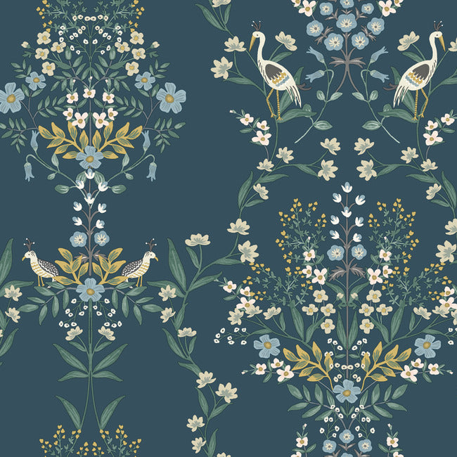 Luxembourg Wallpaper - Teal - York Wallcoverings - RP7331