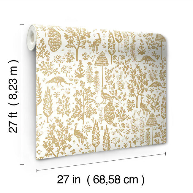 menagerie-toile-wallpaper-white-metallic-gold-york-wallcoverings-rp7371