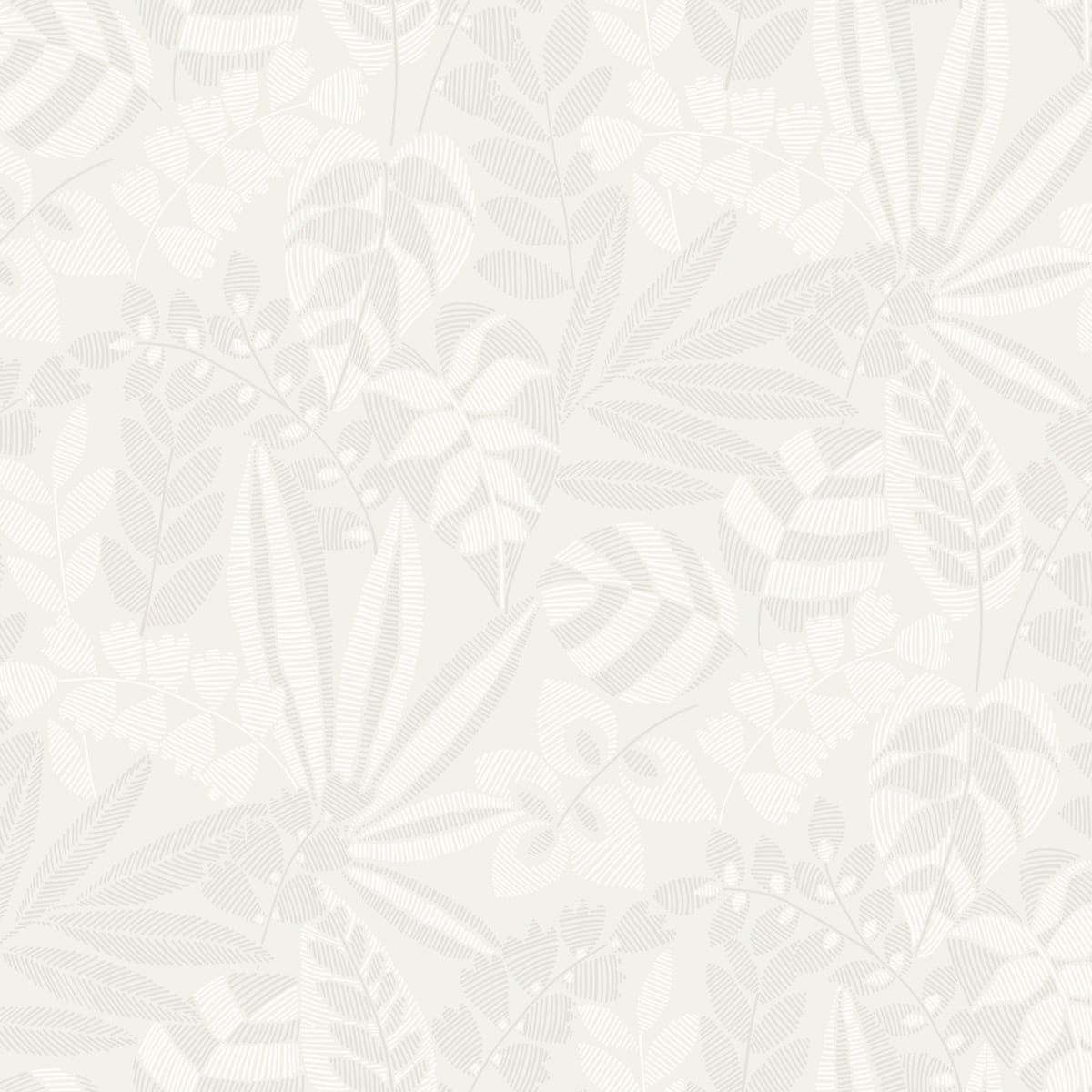 Seabrook Designs RY30600 Boho Rhapsody Botanica Striped Leaves  Wallpaper Gray Mist and Ivory