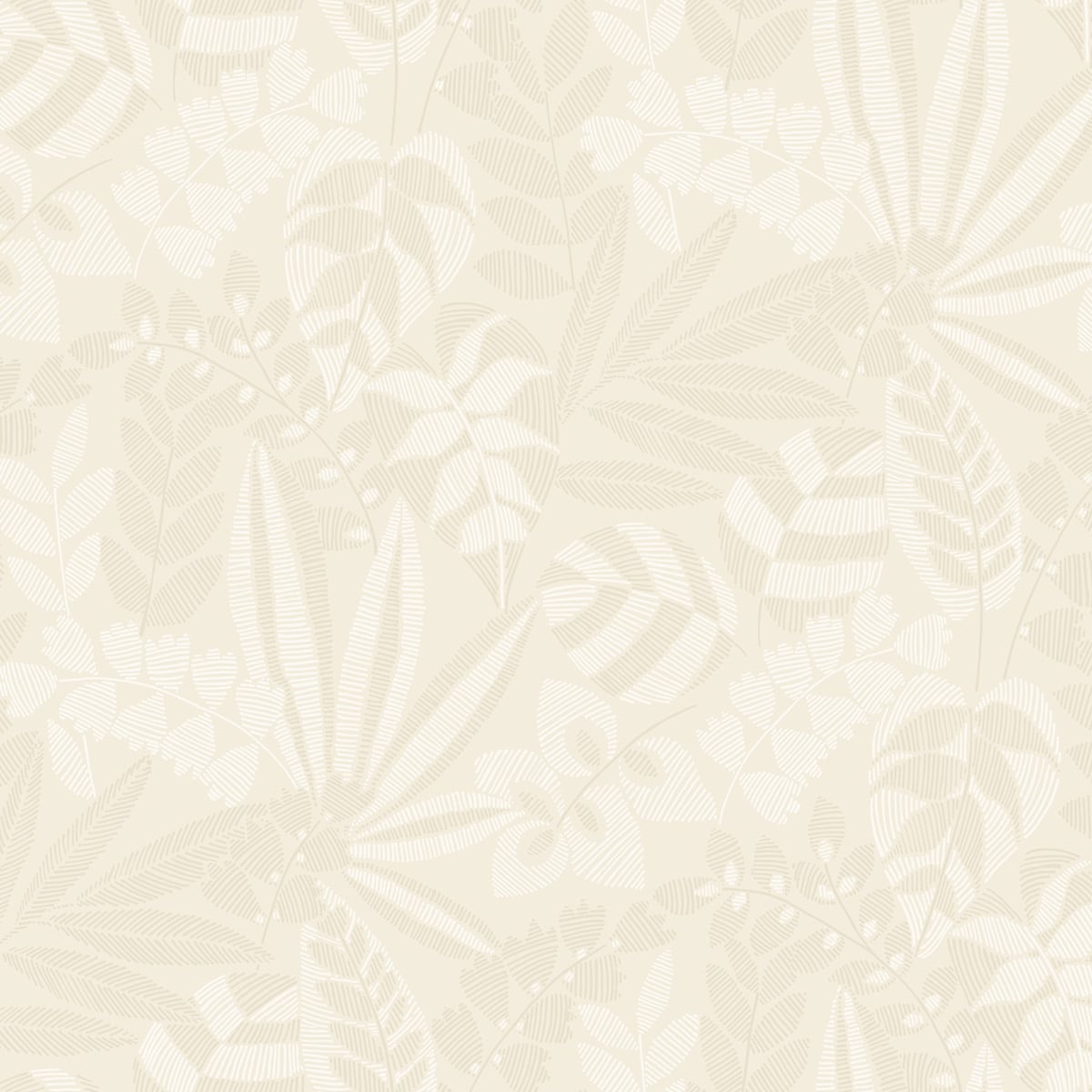 Seabrook Designs RY30603 Boho Rhapsody Botanica Striped Leaves  Wallpaper Sand Dune and Ivory