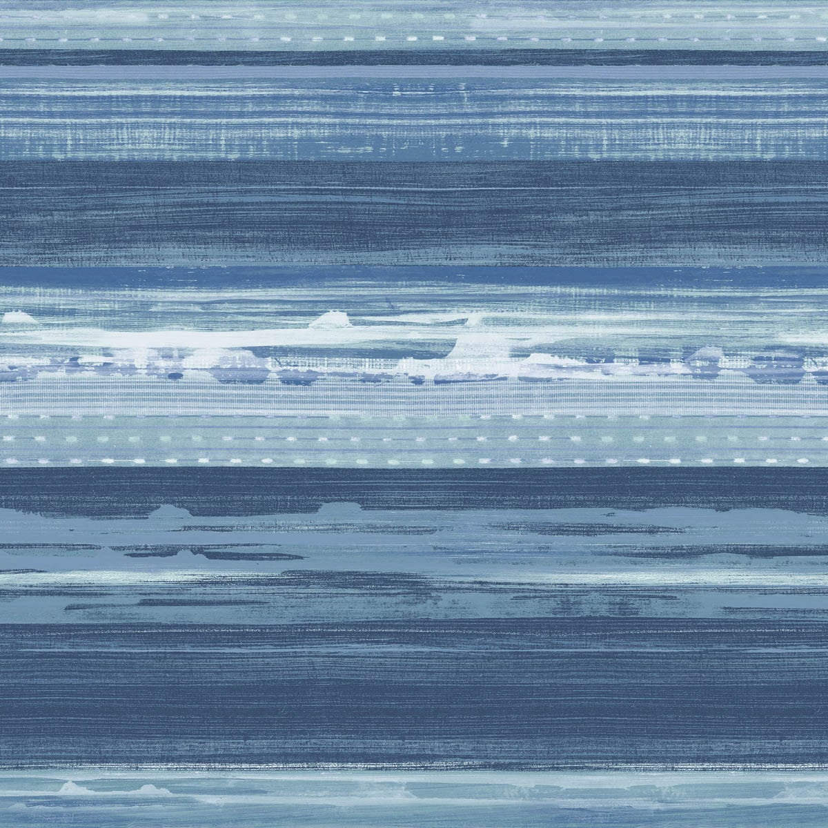 Seabrook Designs RY31302 Boho Rhapsody Horizon Brushed Stripe  Wallpaper Washed Denim and Sky Blue