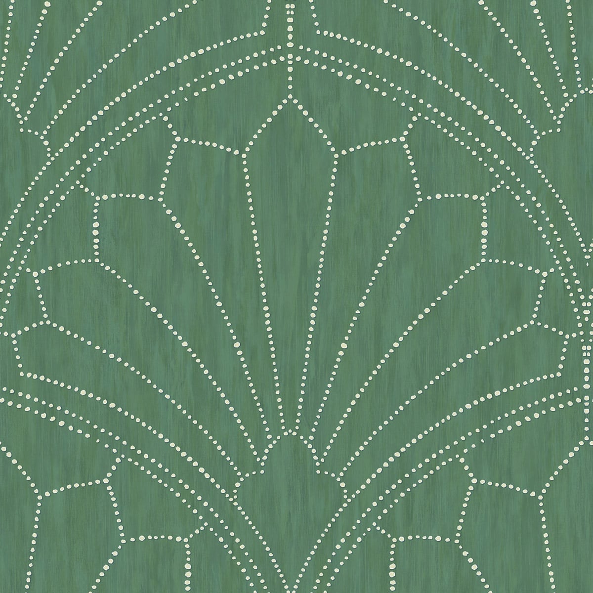 Seabrook Designs RY31504 Boho Rhapsody Scallop Medallion  Wallpaper Jade and Ivory