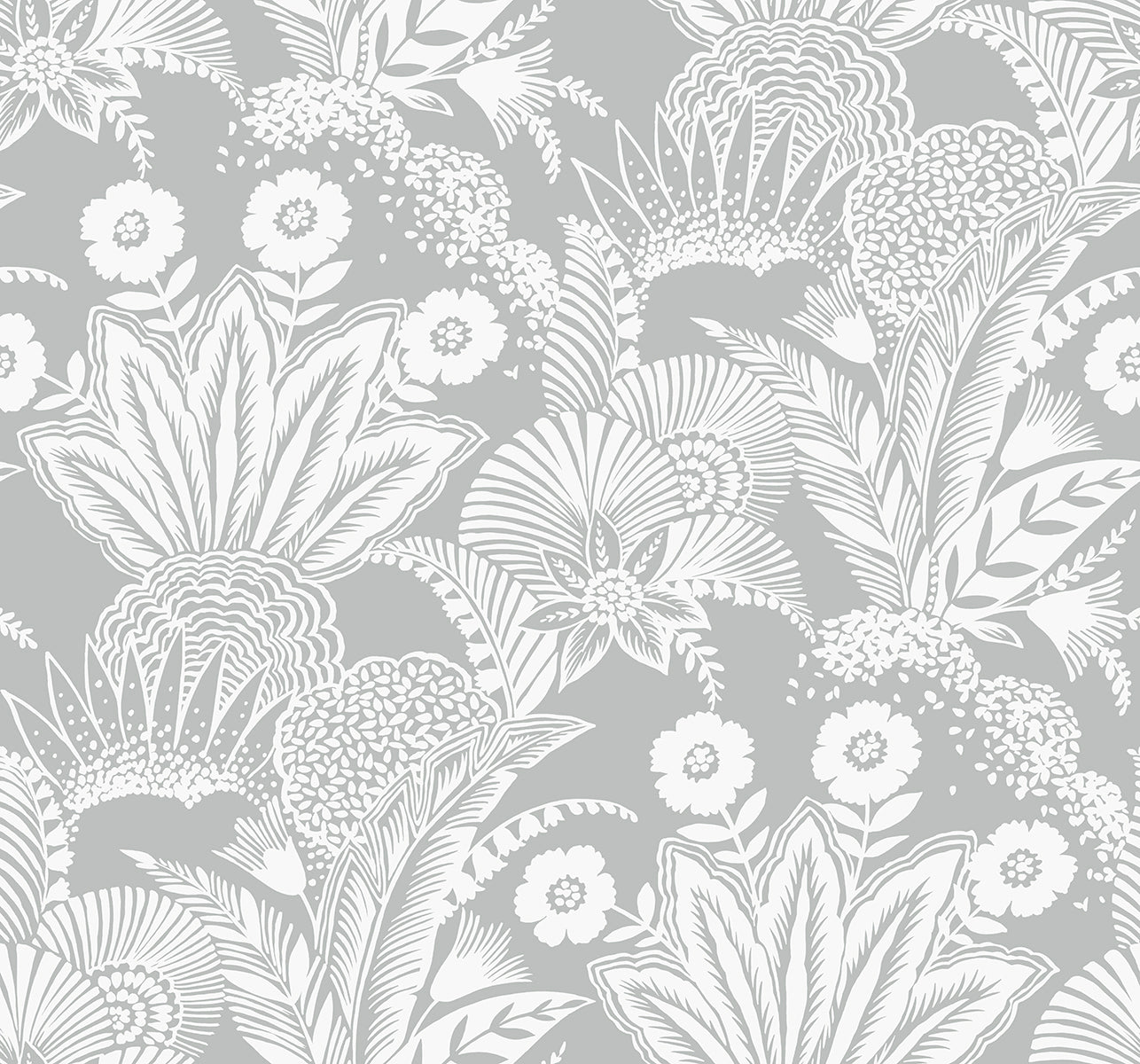 Seabrook Designs SC20108 Summer House Suvi Palm Grove  Wallpaper Bluish Gray