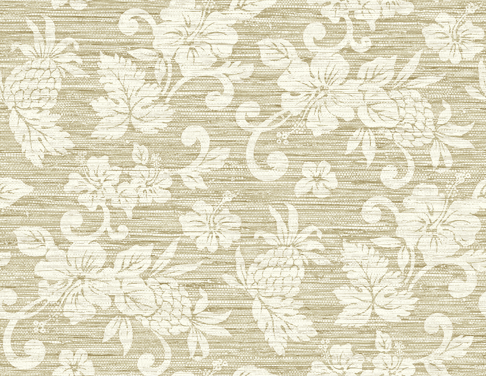 Seabrook Designs SC20805 Summer House Juno Island Floral  Wallpaper Saddle Tan