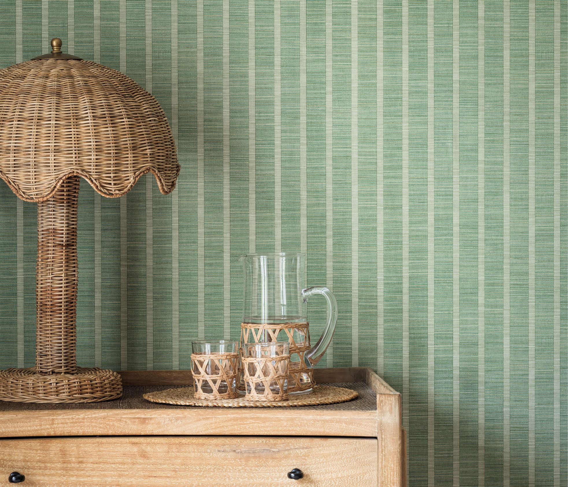 Paramo Vinyls Abaca Celadon - Osborne & Little - W7971-03 Wallcovering