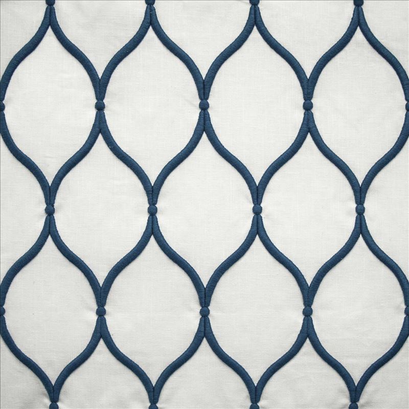 Kasmir Fabric Ashbury Ogee Navy