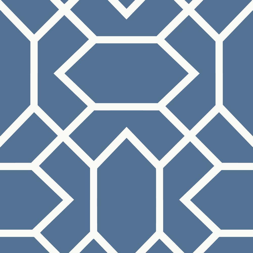 Modern Geometric Peel and Stick Wallpaper - Blue - York Wallcoverings - RMK9066WP