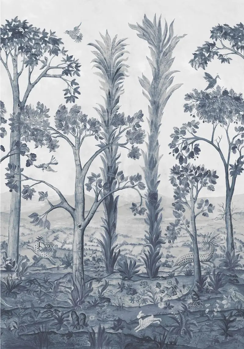 G P & J Baker Wallpaper BW45141.2 Tall Trees Delft Blue