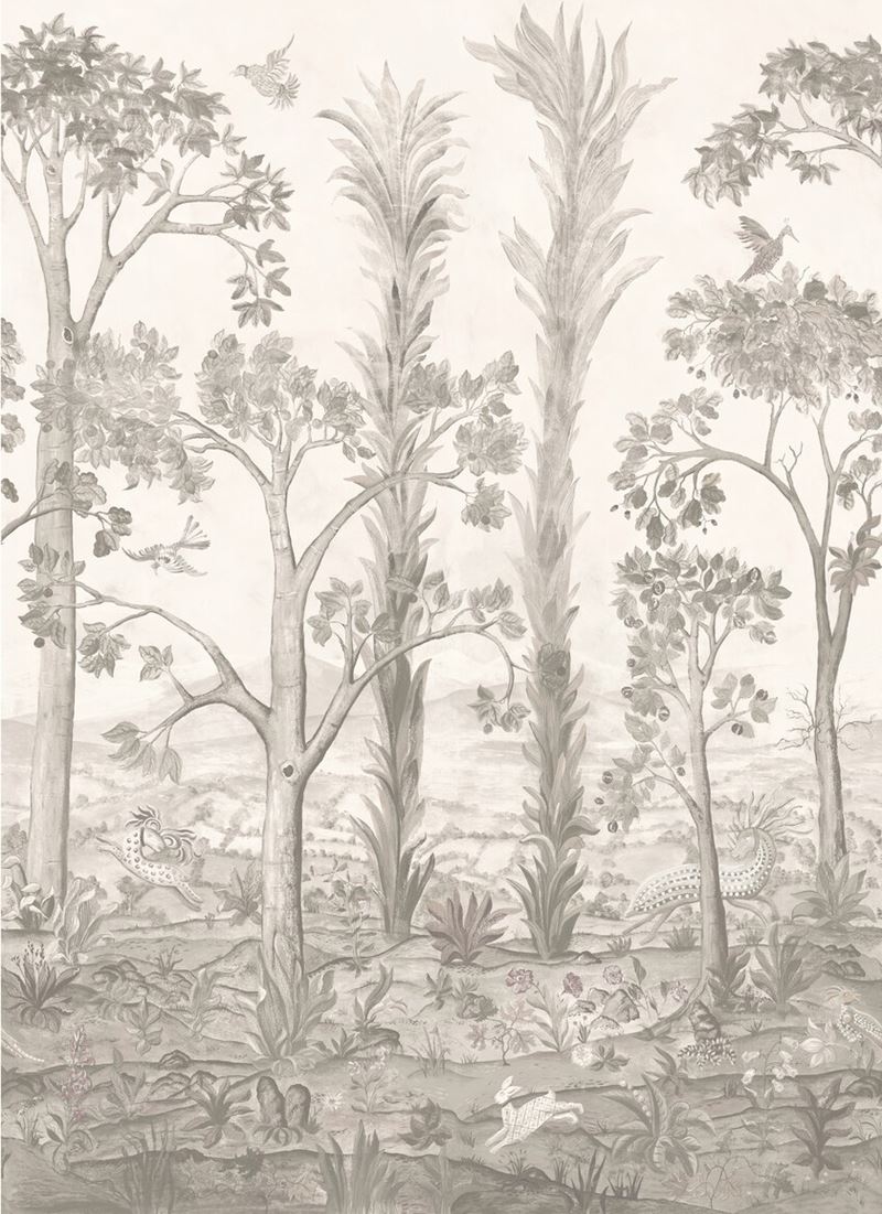 G P & J Baker Wallpaper BW45141.4 Tall Trees Sepia