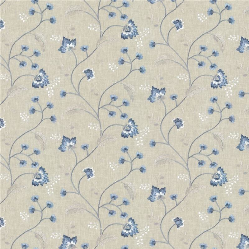 Kasmir Fabric Dandy Floral Cornflower