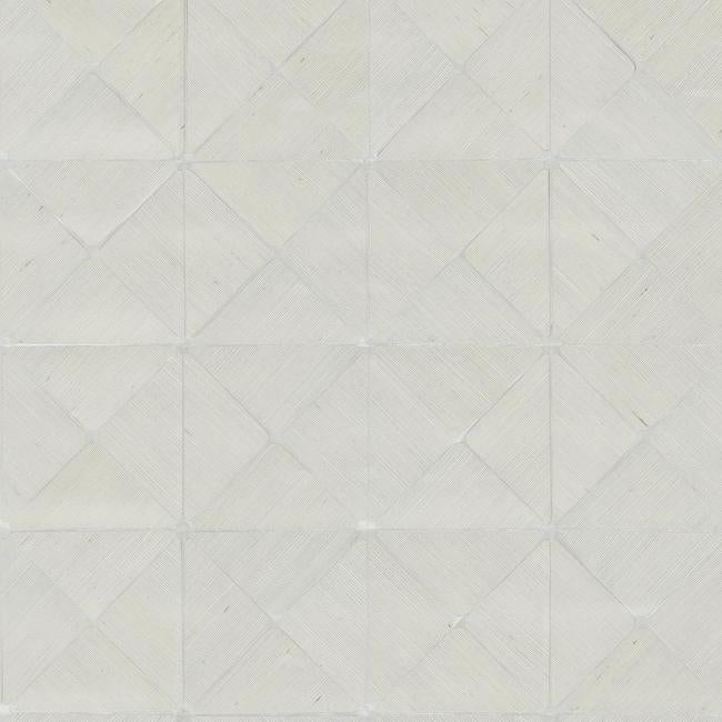 Dazzling Diamond Sisal Wallpaper - White/Silver - York Wallcoverings - GM7505