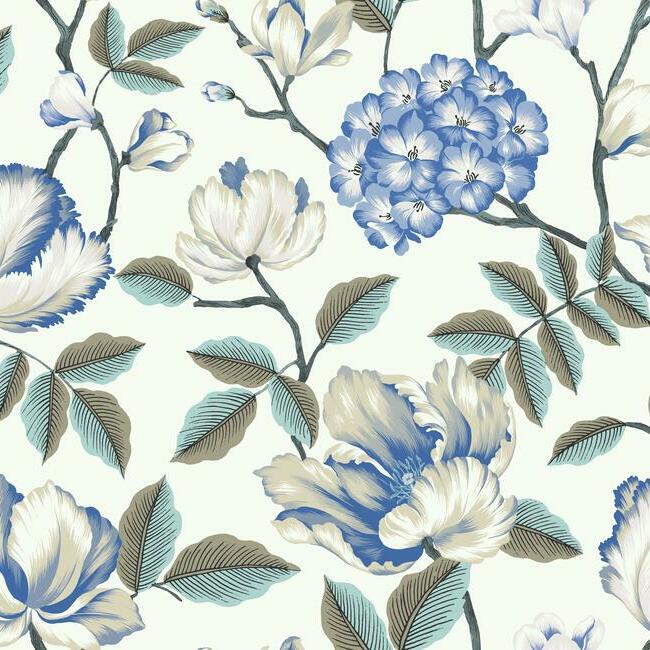 Morning Garden Wallpaper - White - York Wallcoverings - GR5903