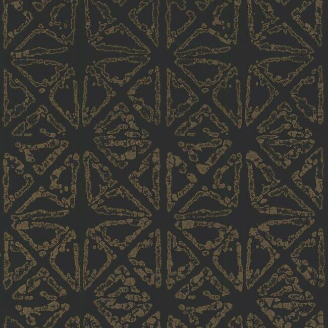 Empire Diamond Wallpaper - Black/Gold - York Wallcoverings - KT2110