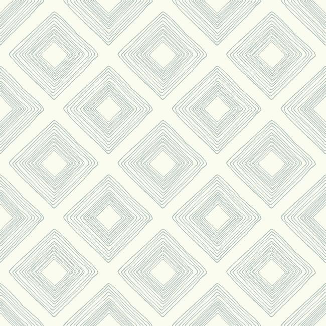 Diamond Sketch Wallpaper - Eggshell Blue - York Wallcoverings - ME1578