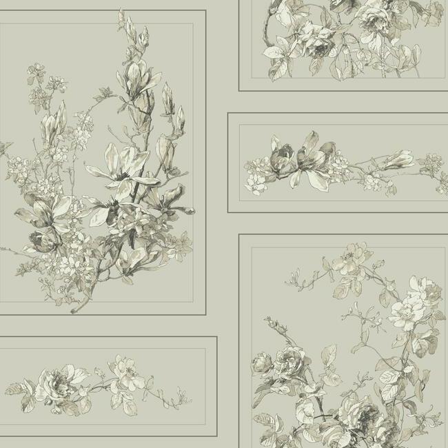 The Magnolia Wallpaper - Warm Grey - York Wallcoverings - MH1544