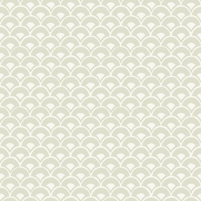 Stacked Scallops Wallpaper - Beige - York Wallcoverings - MK1158