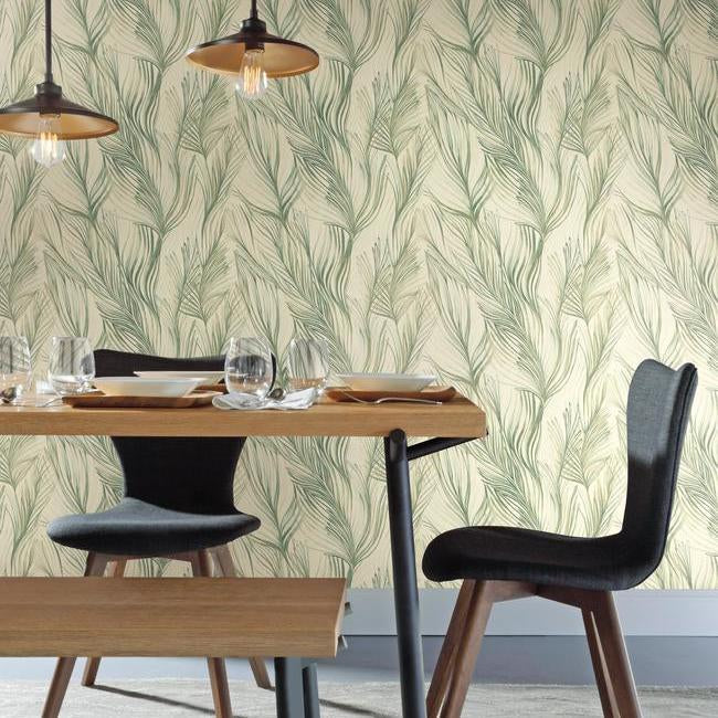 peaceful-plume-wallpaper-green-gold-york-wallcoverings-na0500