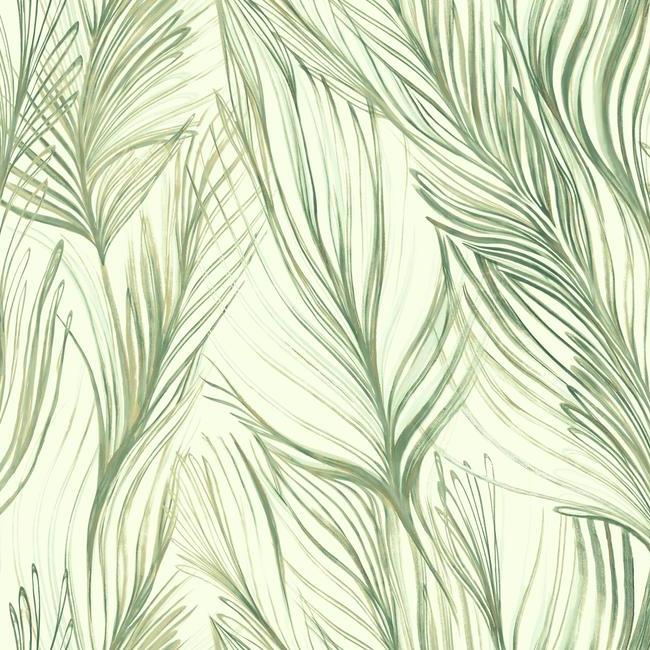 peaceful-plume-wallpaper-green-gold-york-wallcoverings-na0500