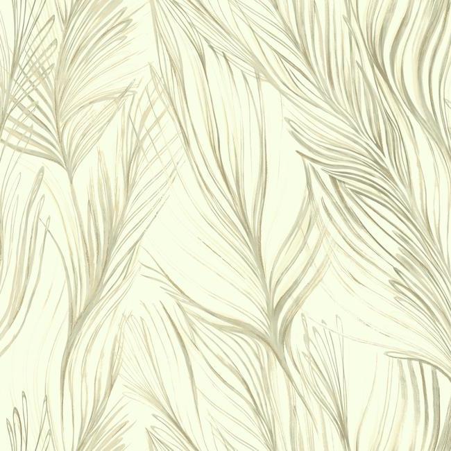 Peaceful Plume Wallpaper - Beige - York Wallcoverings - NA0502