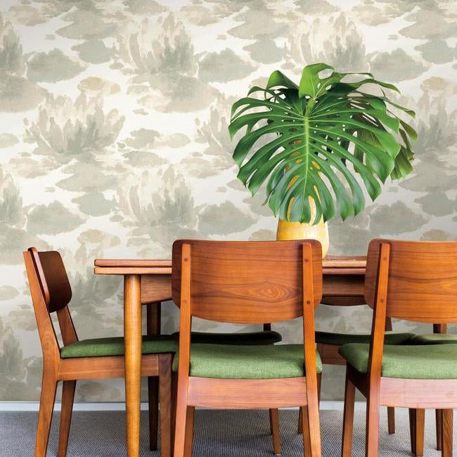 water-lily-wallpaper-taupe-grey-york-wallcoverings-na0524