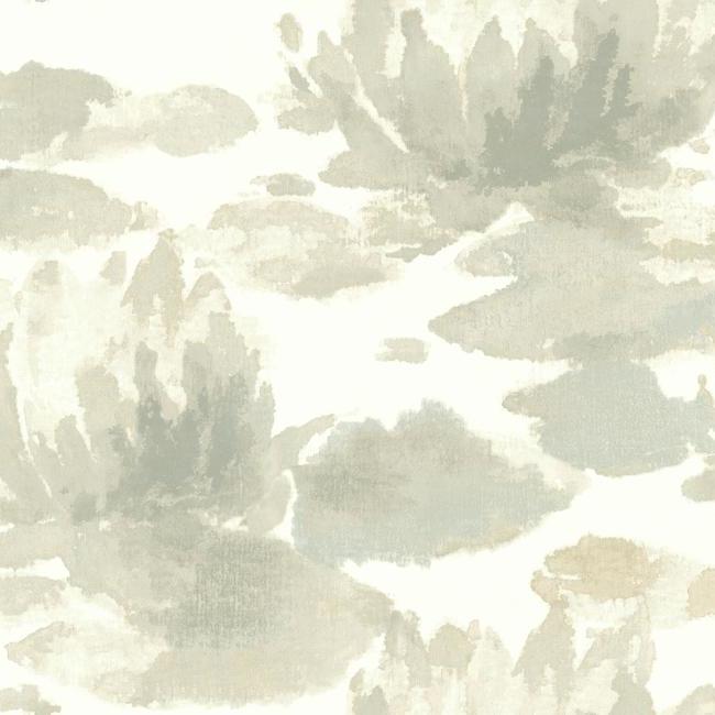 water-lily-wallpaper-taupe-grey-york-wallcoverings-na0524