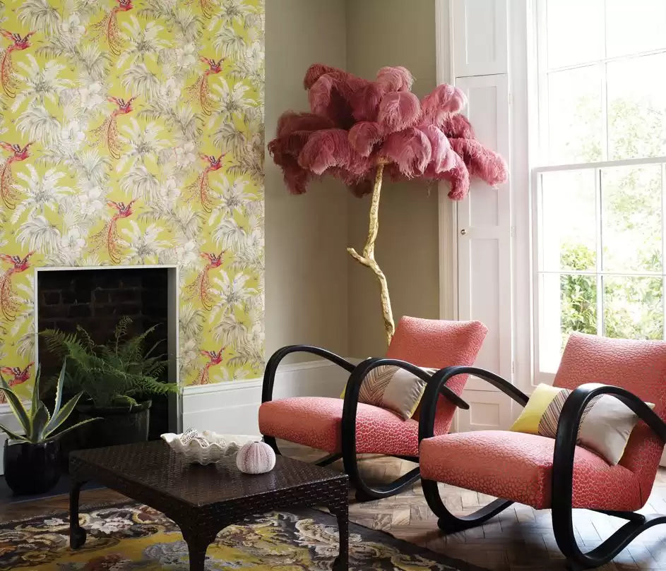 Samana Bird Of Paradise Fuchsia/Taupe - Matthew Williamson - W6655-07 Wallcovering