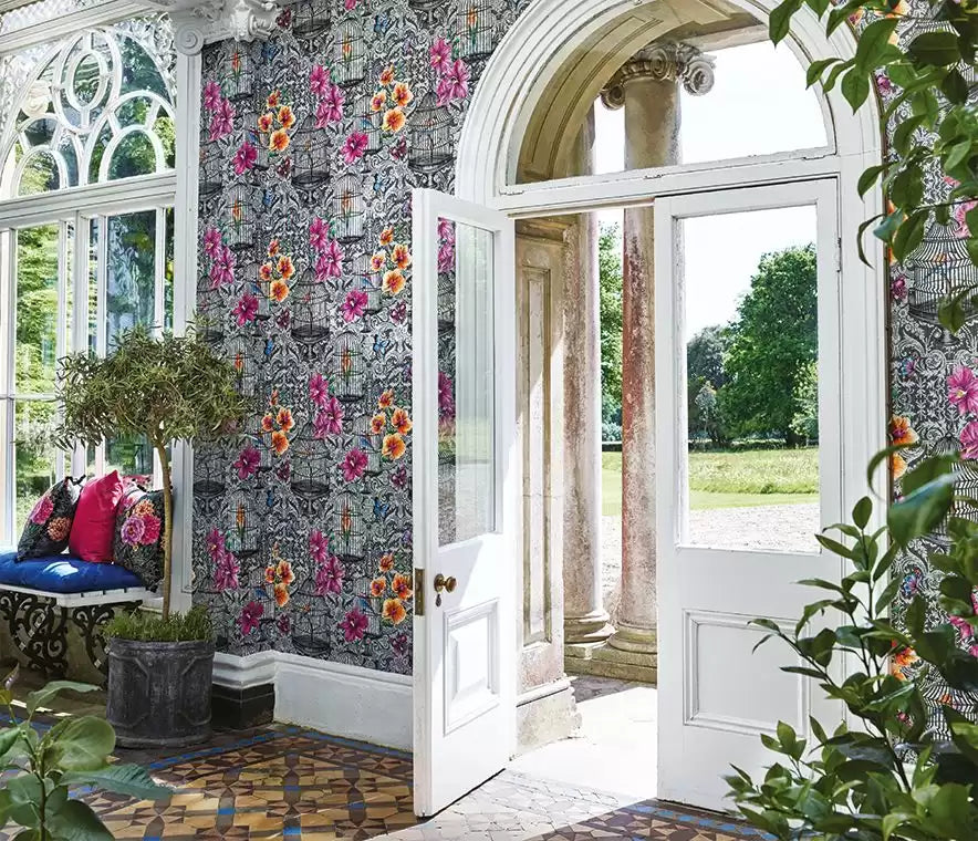 Belvoir Orangery Charcoal/Pink/Orange - Matthew Williamson - W7141-01