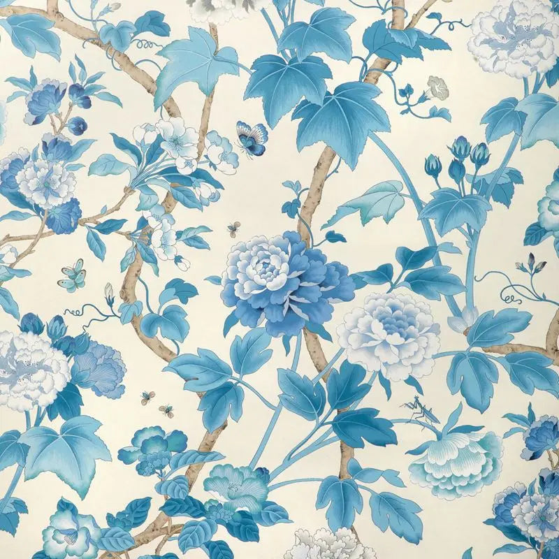 Lee Jofa Wallpaper P2023128.155 Gardenia Paper Delft/Sky