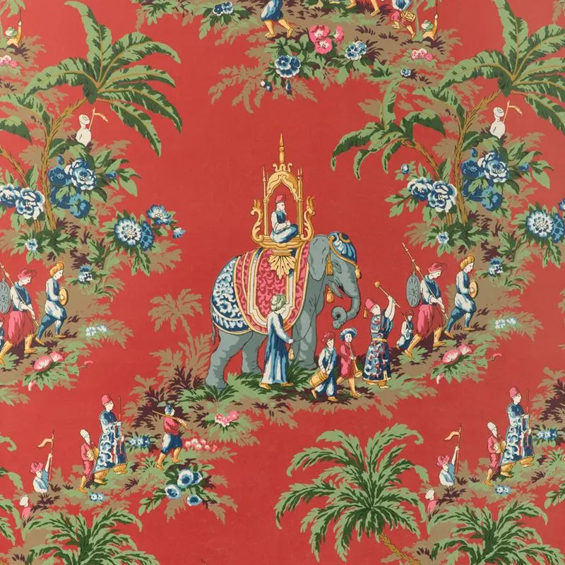 Brunschwig & Fils Wallpaper P8024103.19 Beauport Promenade Red