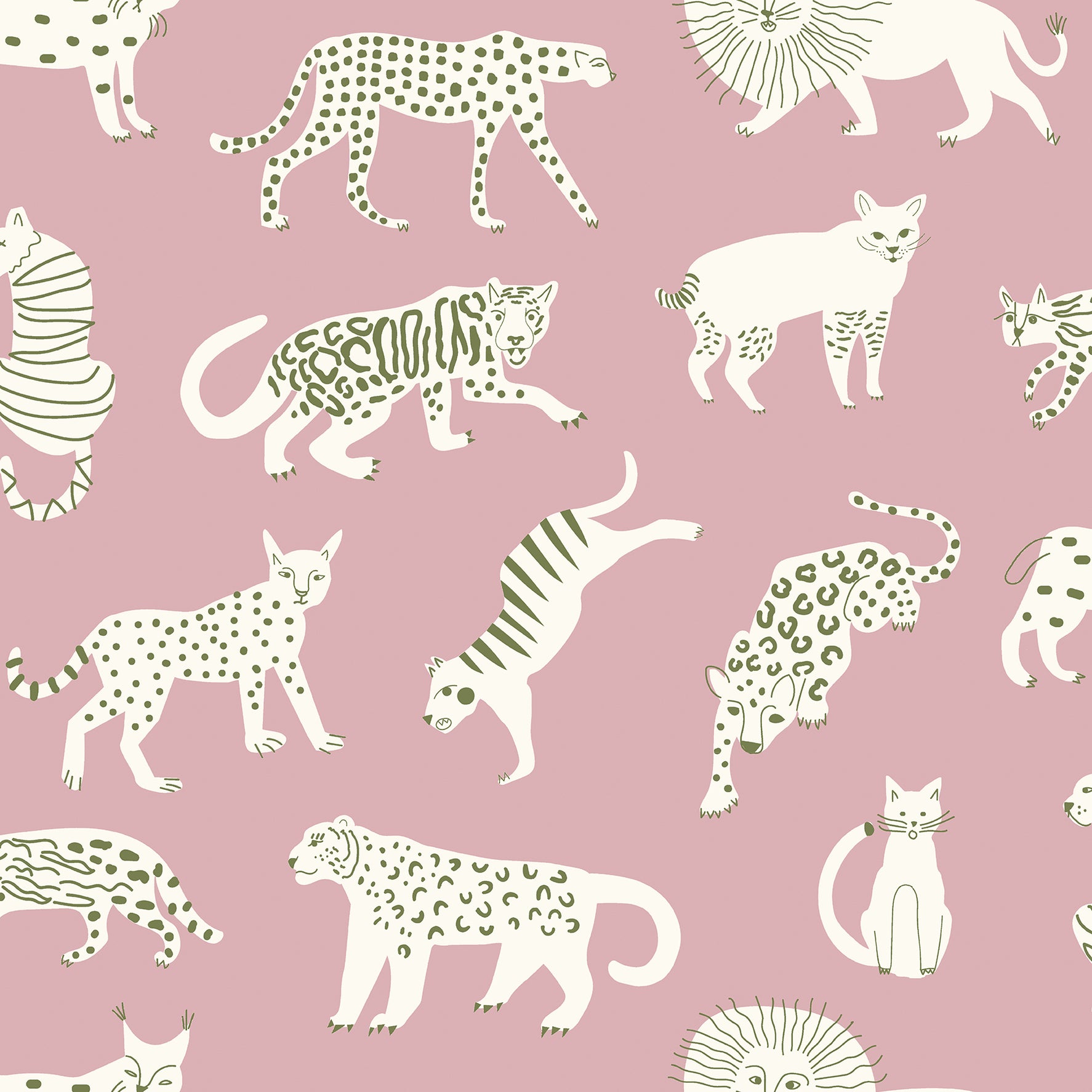 Picture of Pink Kitty Kitty Novelty Peel and Stick Wallpaper