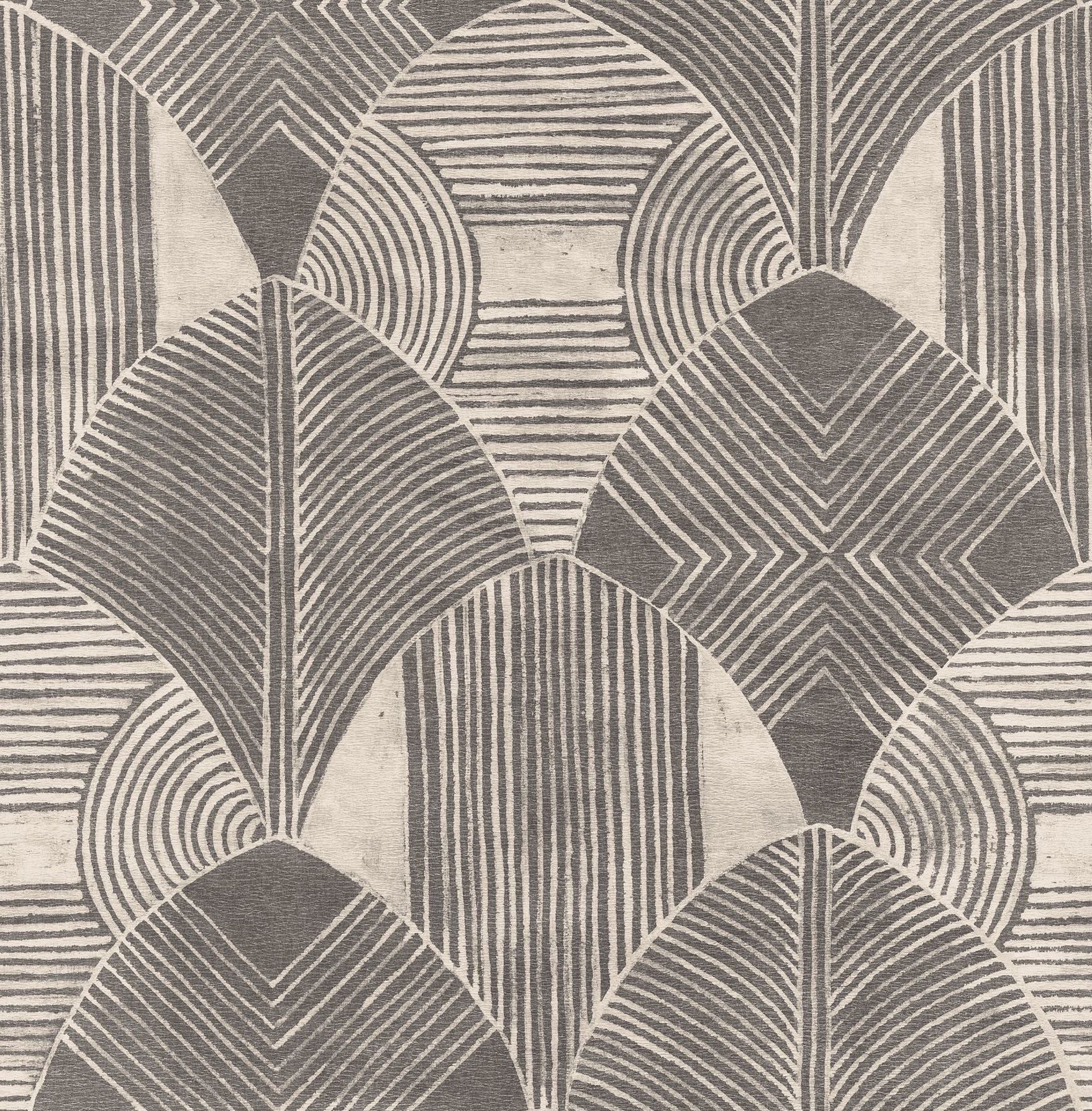 Picture of Westport Charcoal Geometric Wallpaper- Scott Living