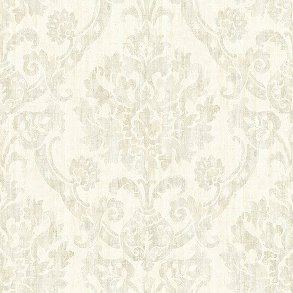 Picture of Shasta Beige Damask Wallpaper