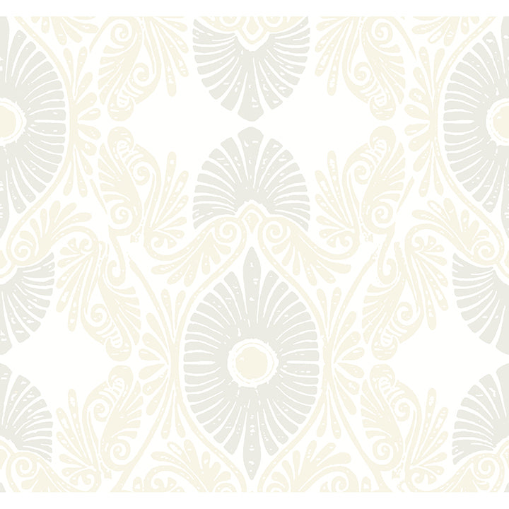 Picture of Villa Bone Embellished Ogee Wallpaper