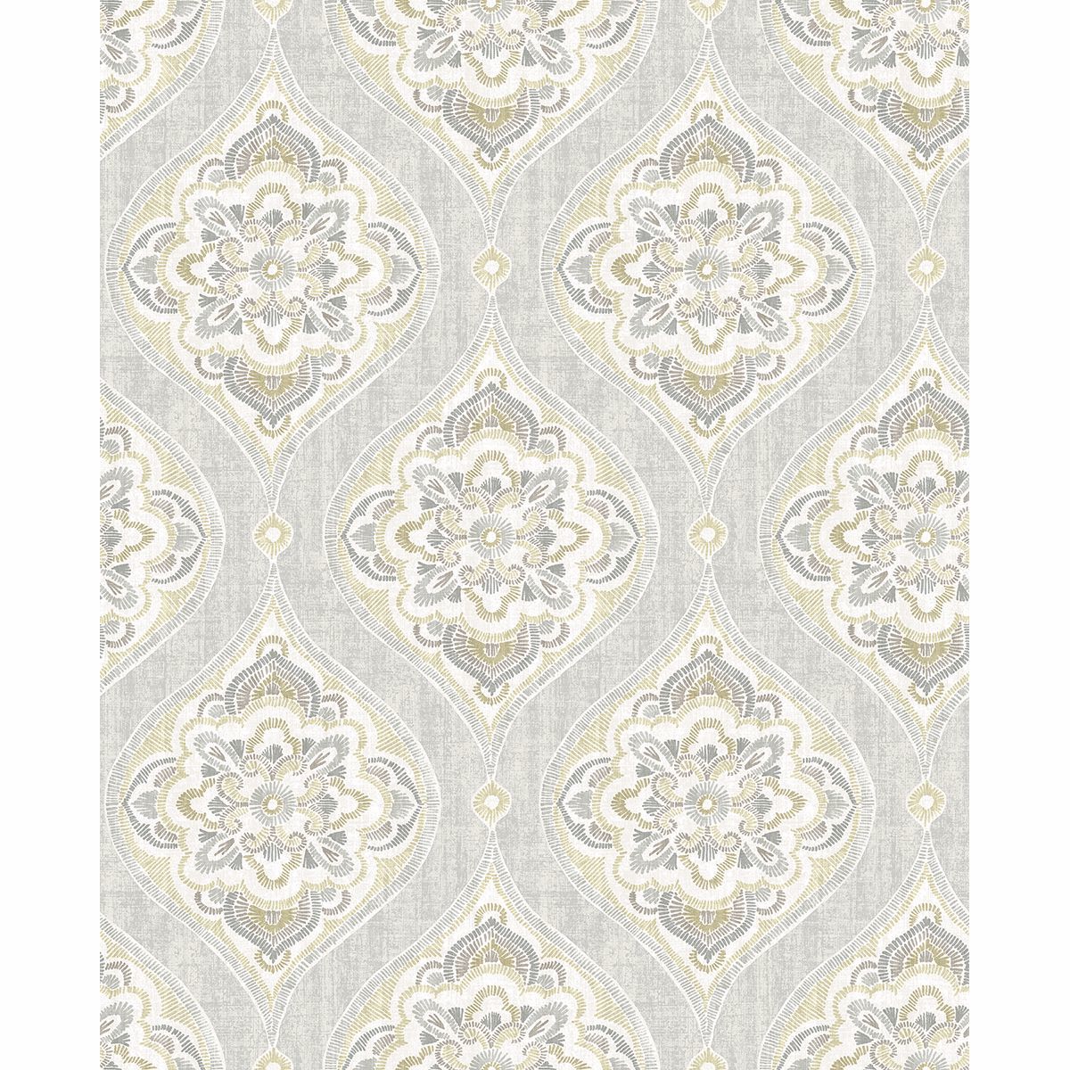 Picture of Adele Light Grey Damask Wallpaper