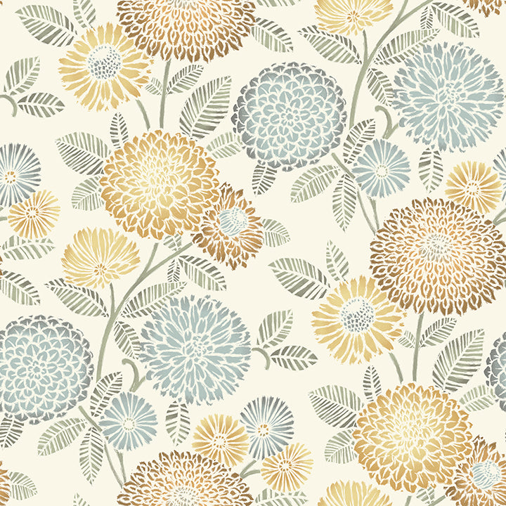 Picture of Zalipie Apricot Floral Trail Wallpaper